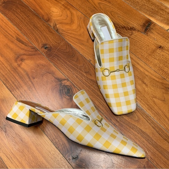 Suzanna Rae Vichy Mule Yellow Gingham Vamp Shoes 42 12 - Picture 4 of 12